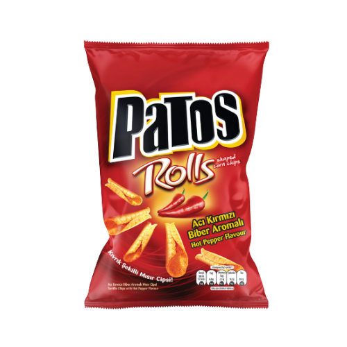 Patos Rolls Acı Kırmızı Biber Aromalı Mısır Cips