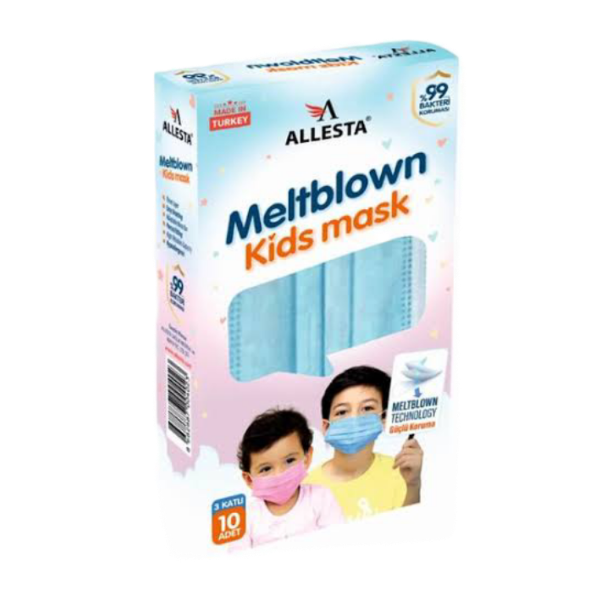 Alesta çocuk yüz maskesi 10 Adet