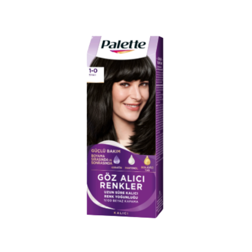 Palette Göz Alıcı Renkler | Kalıcı Saç Boyası 1-0 Siyah